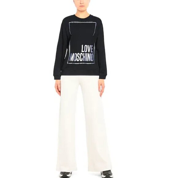 Love Moschino Sweatshirt Box Logo Silver Black size 8 - Picture 2 of 6